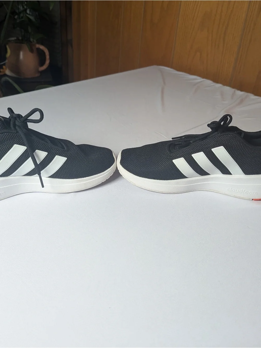 adidas Kids Black Sneakers with White Stripes